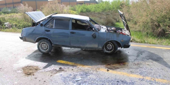 Aydın’da kontrolden çıkan Tofaş otomobil takla attı