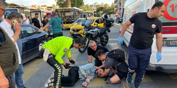 Otomobil scootere çarptı 1 kişi yaralandı