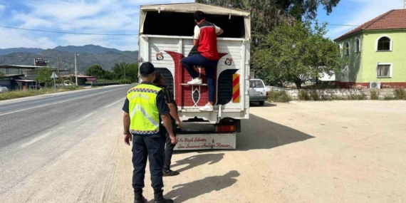 Eksik evrakla canlı hayvan taşıyan 2 kişi cezadan kaçamadı