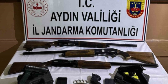 Söke’deki operasyonda tabanca ve tüfek ele geçirildi