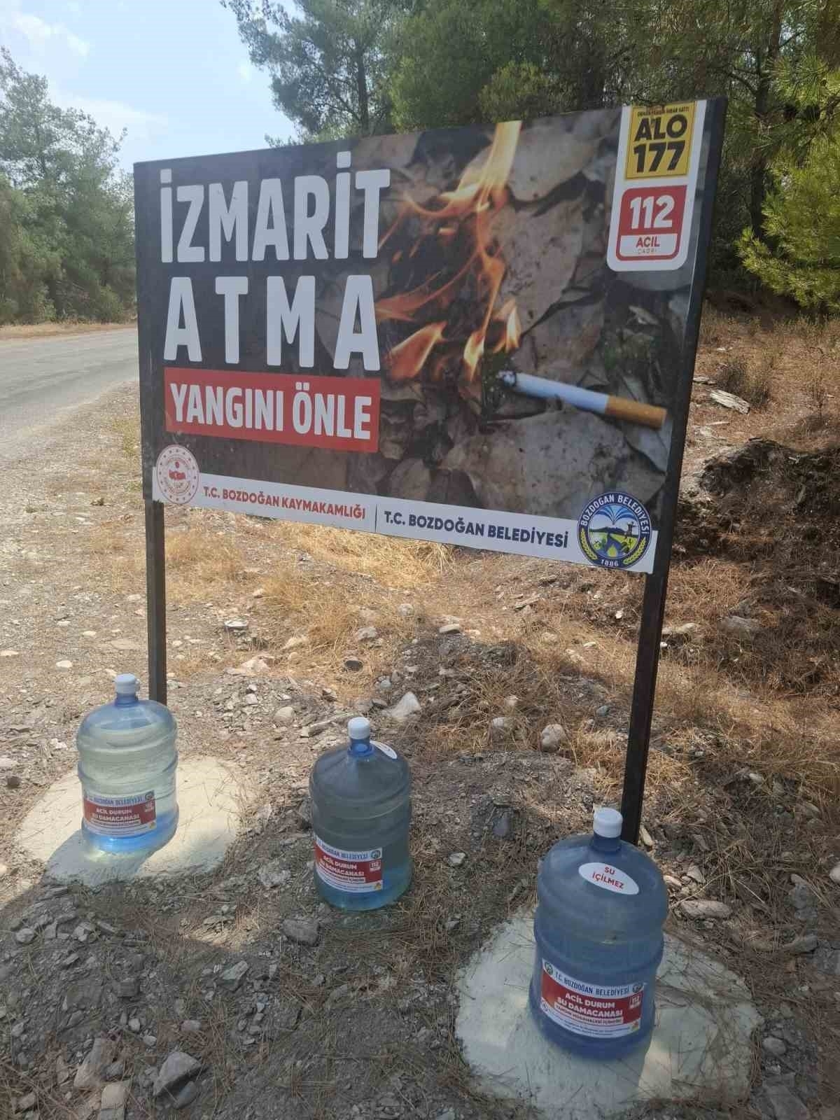 Bozdoğan Belediyesi’nden yangınlara karşı damacanalı önlem