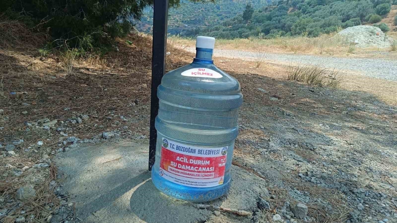 Bozdoğan Belediyesi’nden yangınlara karşı damacanalı önlem