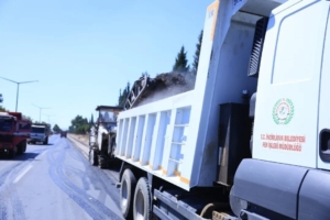 İncirliova’da karayolunda çalışmalar sürüyor