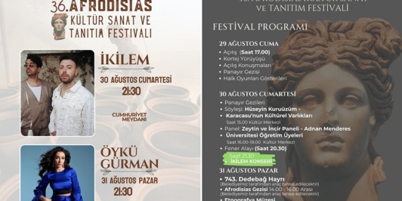 Karacasu’da 36. Afrodisias Kültür Sanat Festivali Başlıyor