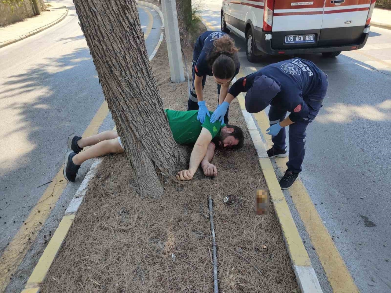 Kuşadası’ndaki kazada motosiklet sürücüsü yaralandı
