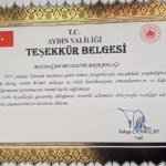Aydın Valiliği’nden Bozdoğan Belediyesi’ne teşekkür