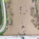 Büyük Menderes nehri, köprü seviyesine yükseldi