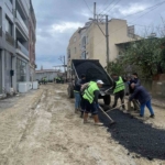 Yenipazar’da yağış sonrası yol bakım ve parke çalışmaları sürüyor