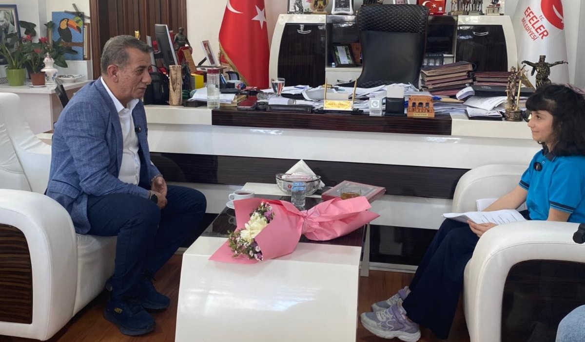 Aydın’ın minik gazetecisi: Başkan Yetişkin ile röportaj yaptı