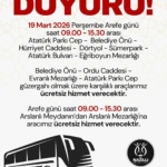 Nazilli’de Ramazan Bayramı öncesi mezarlıklara ücretsiz servis hizmeti