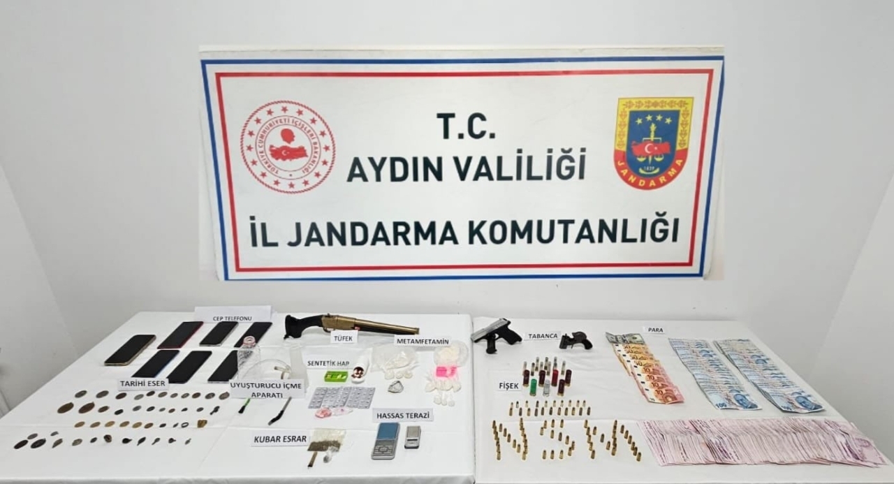 Söke’de tarihi eser ve uyuşturucu operasyonu