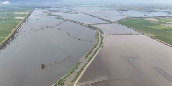 Söke’deki taşkının izleri havadan görüntülendi