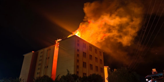 Nazilli Fen Lisesi yurdunda yangın çıktı