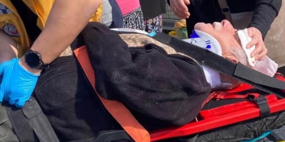 Pazarda talihsiz kaza 1 kişi yaralandı