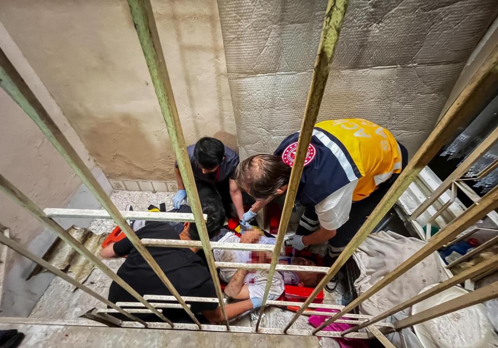 Apartman boşluğunda korku dolu anlar