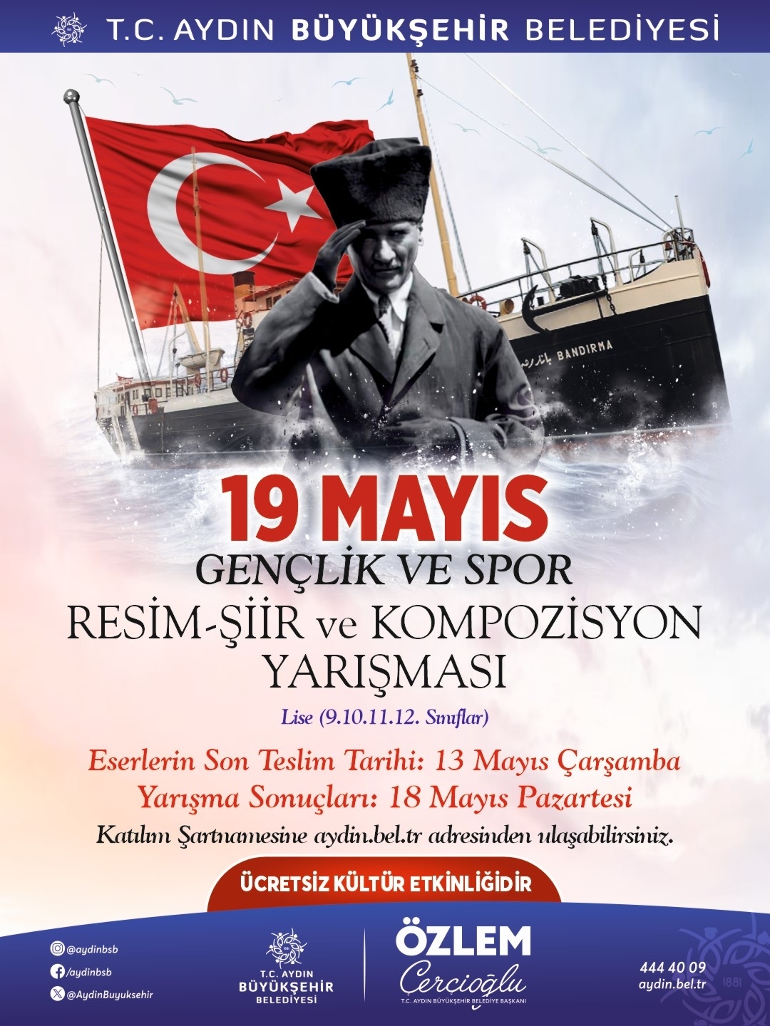 Aydın Büyükşehir’den 19 Mayıs temalı şiir ve kompozisyon yarışması 1 aydin buyuksehirden 19 mayis temali siir ve kompozisyon yarismasi 8b4d3d1a24e5