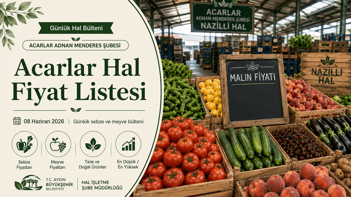 Aydın Acarlar Hal Fiyatları 2026 7 Aydın Acarlar Hal Fiyatları 2026