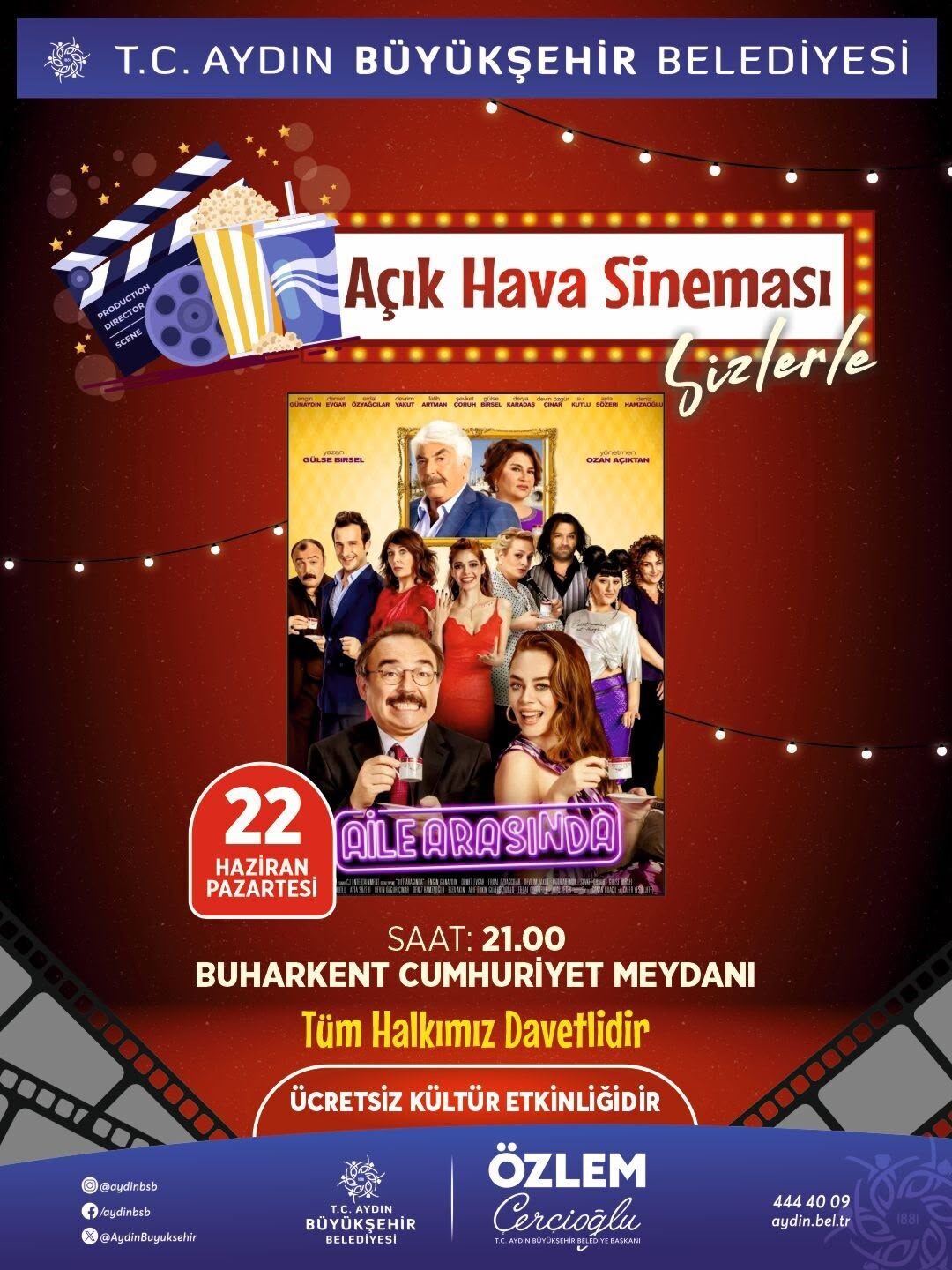 Aydın Büyükşehir Belediyesi vatandaşları açık hava sineması etkinlikleri ile buluşturacak