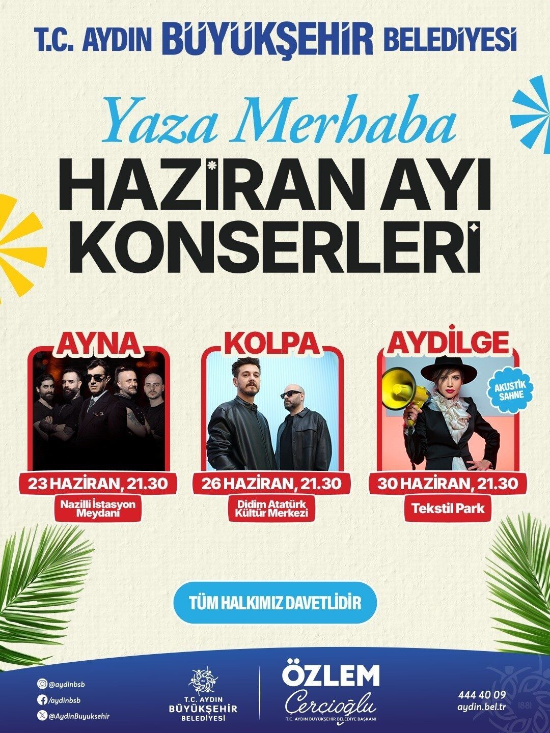 Başkan Çerçioğlu: “Yaza Merhaba Konserlerimize tüm vatandaşlarımızı davet ediyorum”
