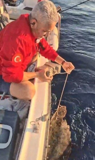 Böyle vicdansızlık görülmedi: "Deniz kaplumbağasının ayağına kaldırım taşı bağlamışlar" 4 Böyle vicdansızlık görülmedi: “Deniz kaplumbağasının ayağına kaldırım taşı bağlamışlar”