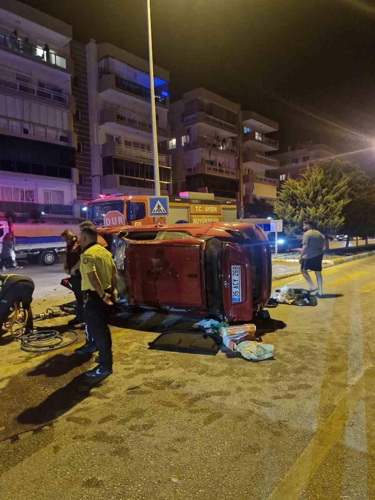 kusadasinda takla atan otomobilin surucusu yaralandi 4913610c9f01