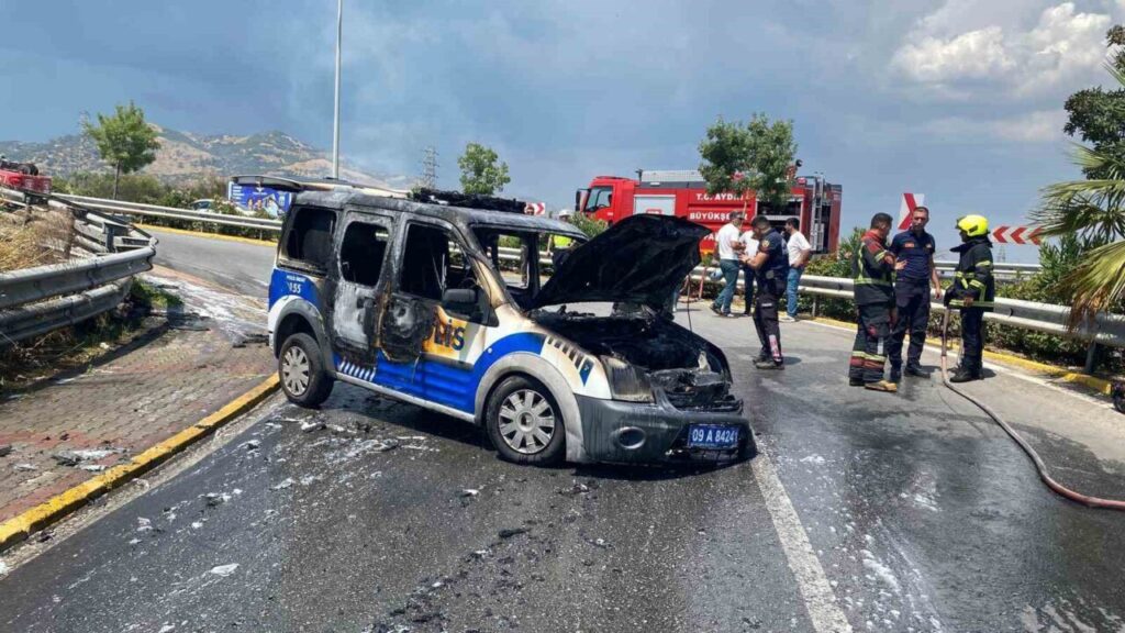 polis araci alevlere teslim oldu f0d872657294