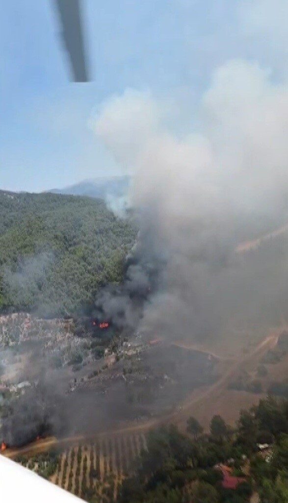 Kuyucak’ta orman yangını! Havadan ve karadan müdahale başlatıldı