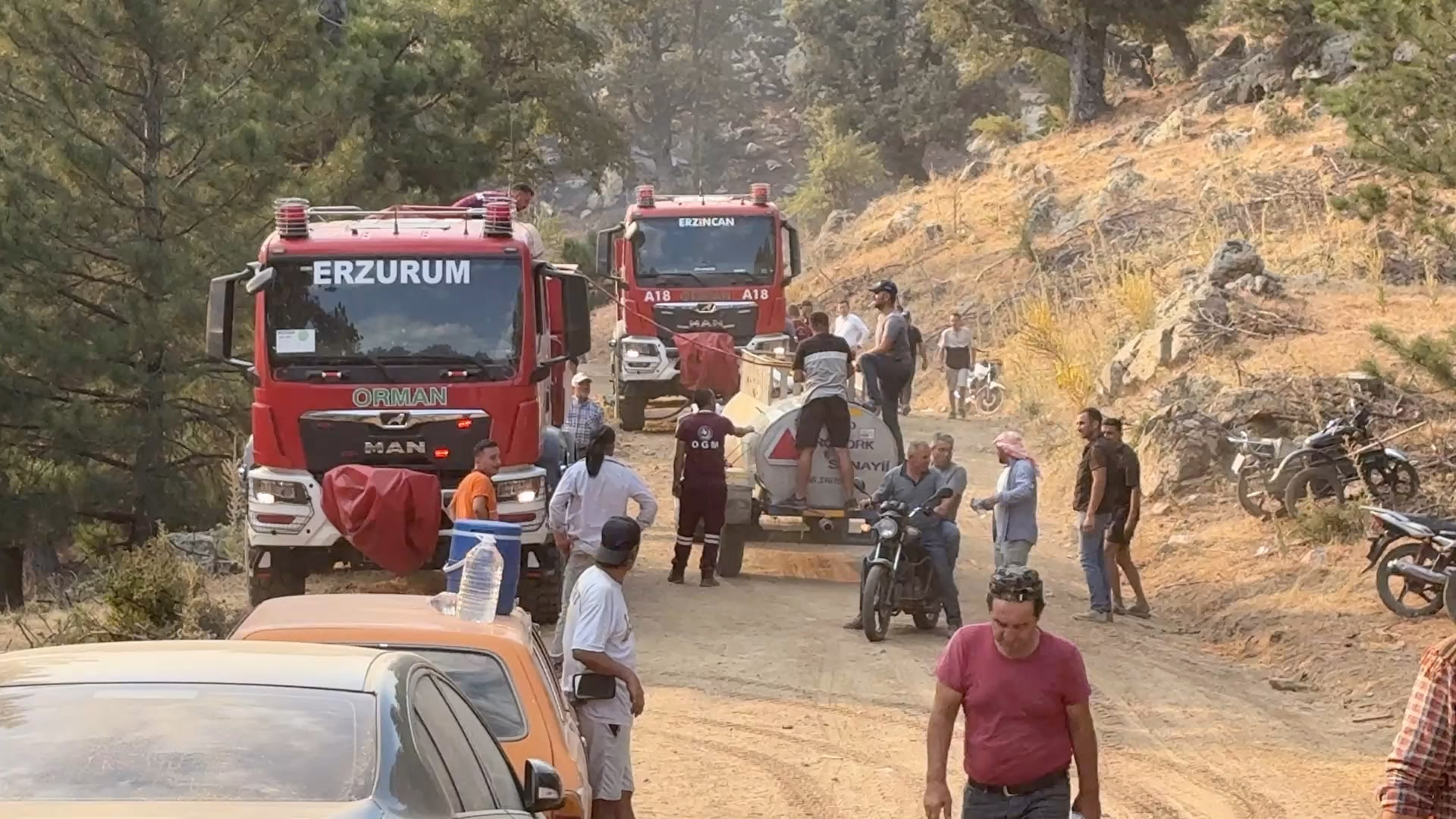 Kuyucak yangınında arazöz kazası: 2 yaralı