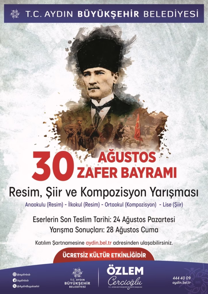Aydın Büyükşehir Belediyesi’nden 30 Ağustos temalı yarışma 2 aydin buyuksehir belediyesinden 30 agustos temali yarisma 3a7bd2043773