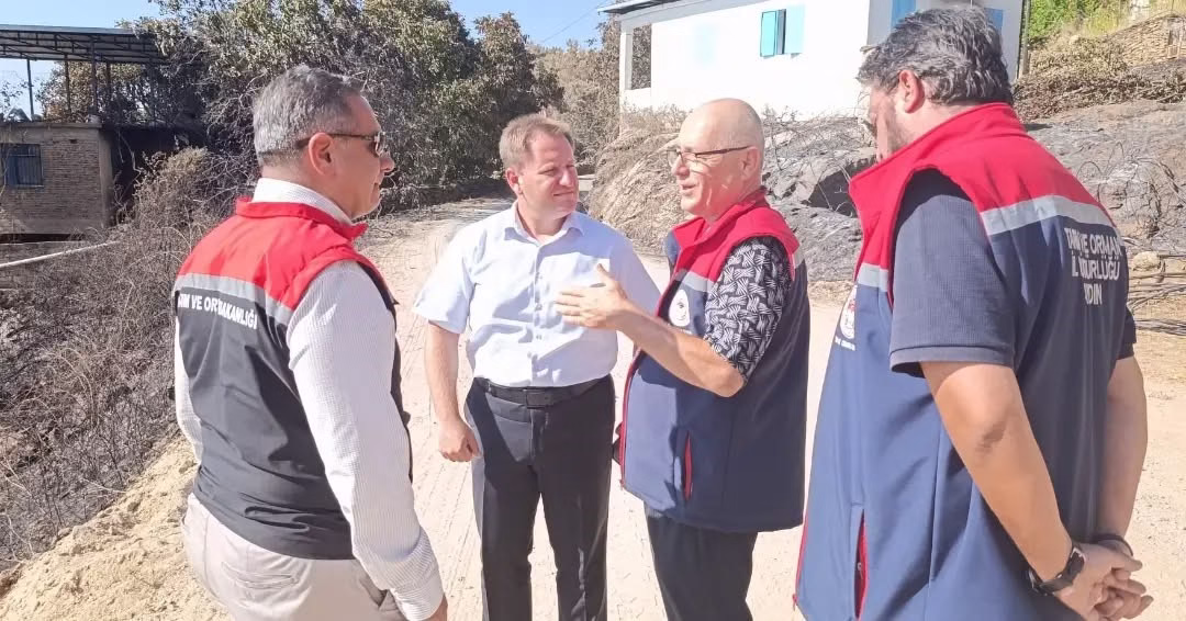 Çine’de yangın sonrası hasar tespit çalışmaları sürüyor