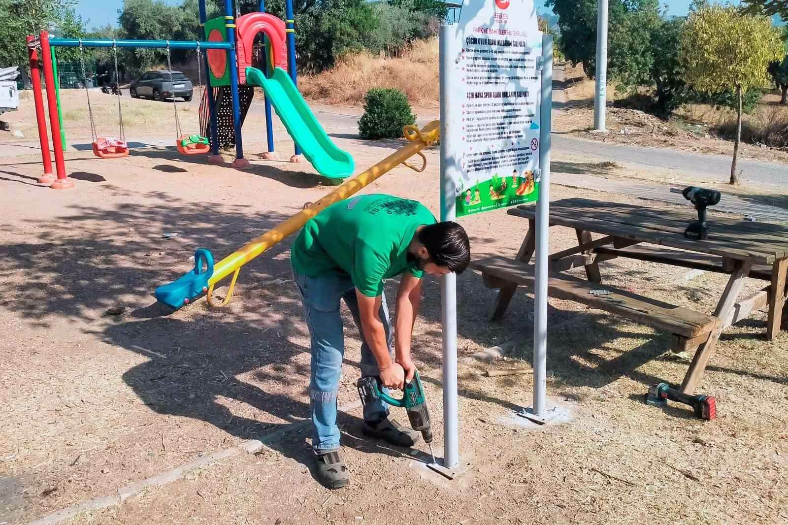 Efeler Belediyesi’nden çocuk parklarında güvenlik mesaisi