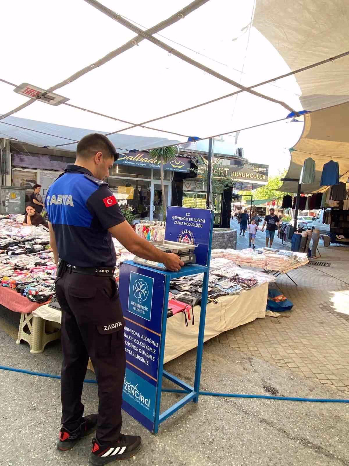 Germencik’te pazar yerlerinde çifte uygulama