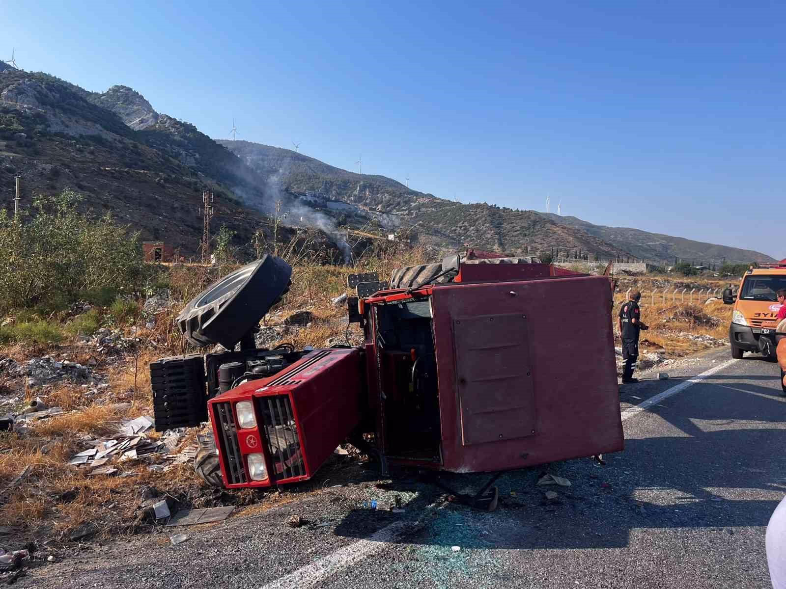 Kontrolden çıkan traktör devrildi: 1 yaralı