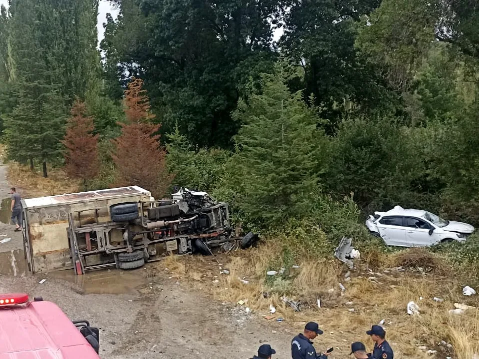 Kamyonet yol kenarından duran otomobile ve dışındaki abi kardeşe çarptı: 3 ağır yaralı