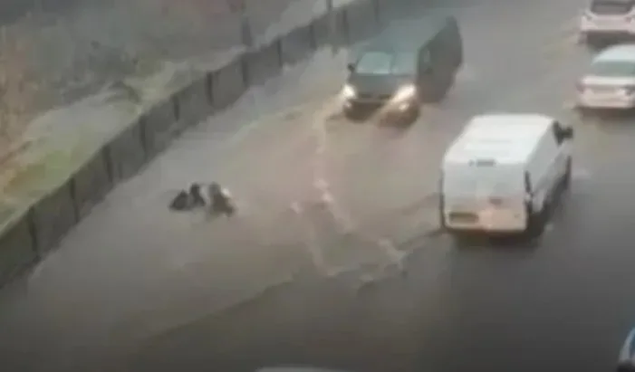 Sel sularına kapılıp sürüklenen kadın güçlükle kurtarıldı! Panik anları kamerada