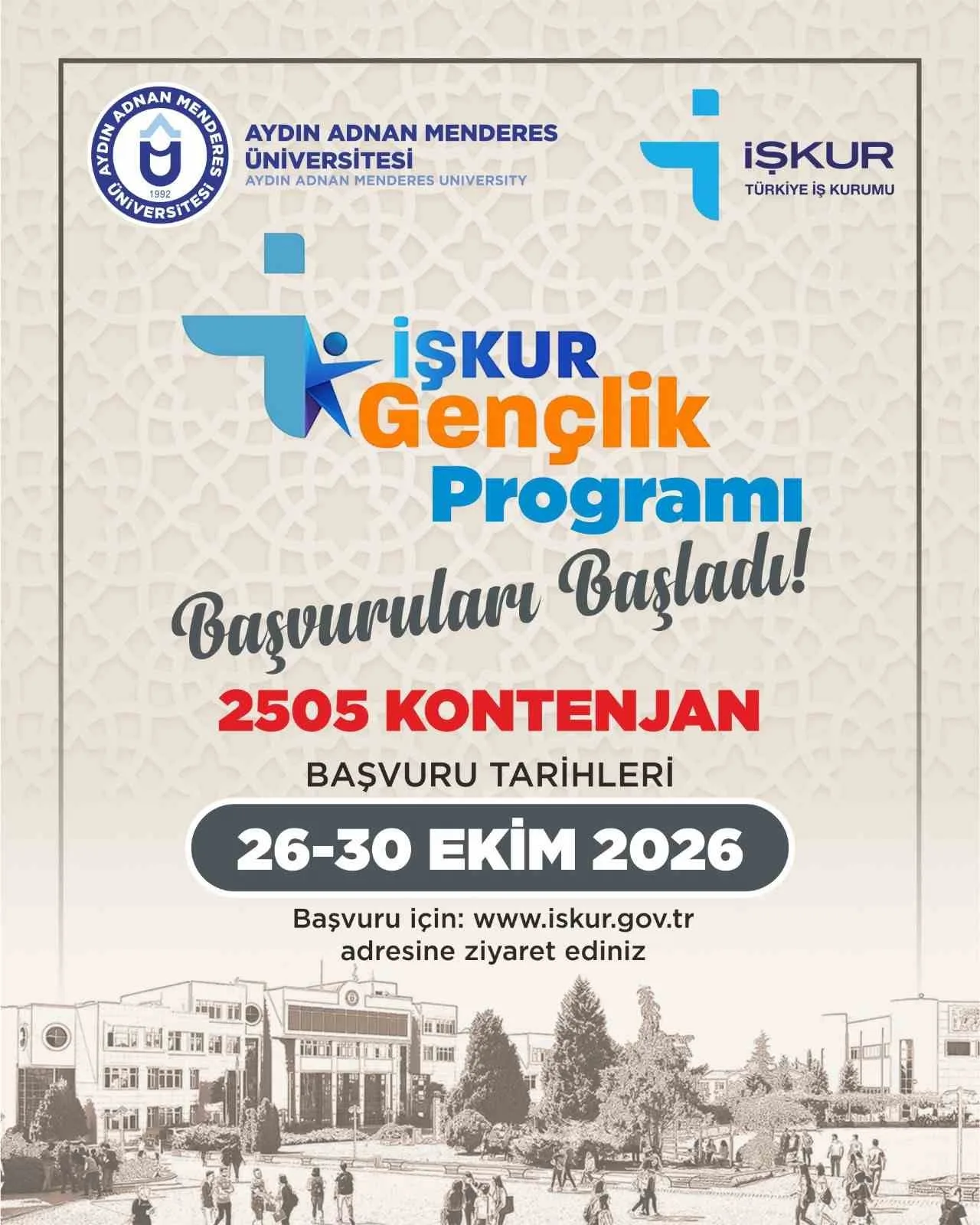 ADÜ’lü 2 bin 505 öğrenciye İŞKUR desteği