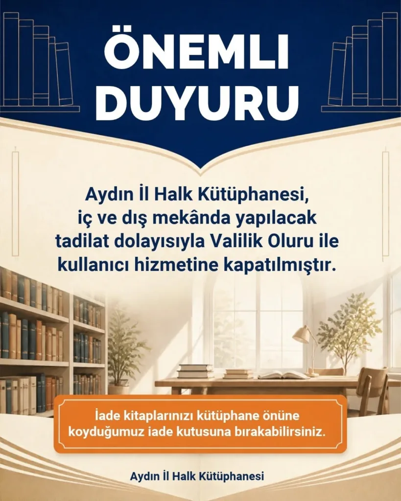aydin il halk kutuphanesi tadilat nedeniyle gecici olarak kapatildi 73e8743fd2a3