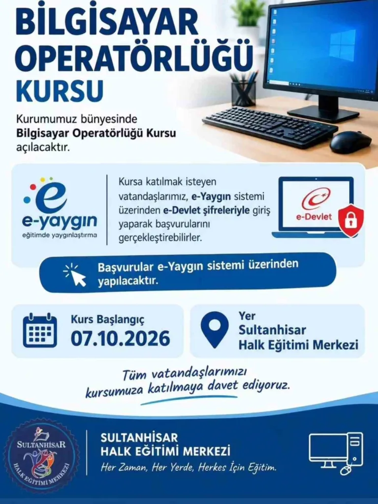 Sultanhisar’da bilgisayar operatörlüğü kursu açılıyor 2 sultanhisarda bilgisayar operatorlugu kursu aciliyor 7a4d06aa7bfd