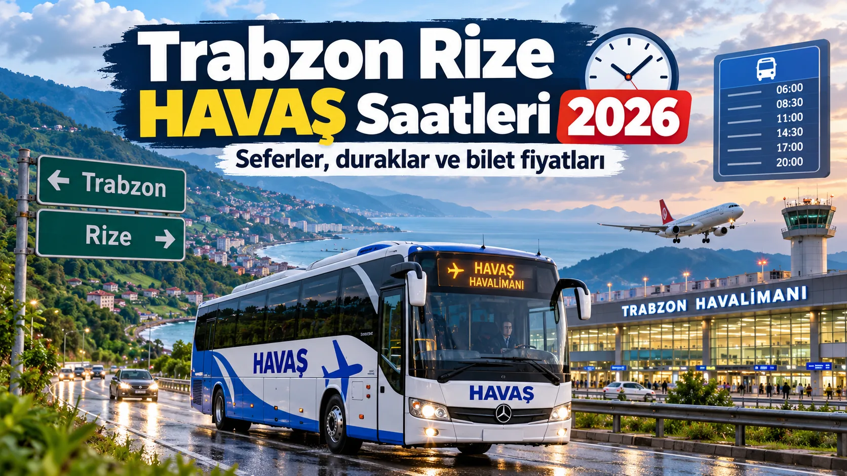 Trabzon Rize HAVAŞ saatleri 2026: Güncel sefer saatleri, duraklar ve bilet fiyatları